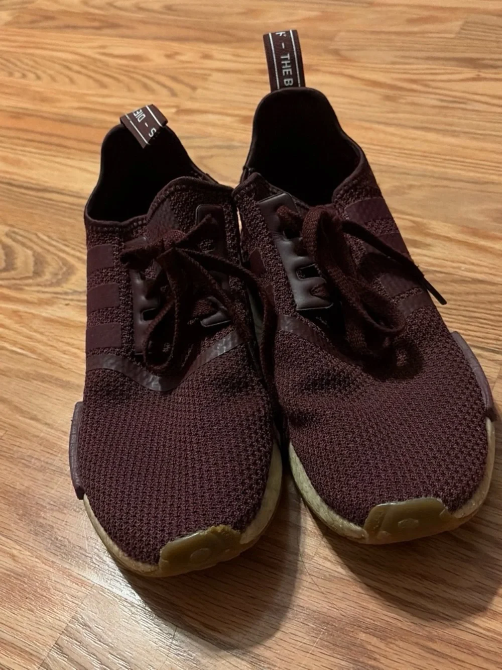 adidas Men's Burgundy Knit Lace-Up Sneakers